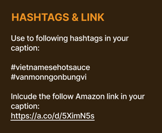 Hashtags & link