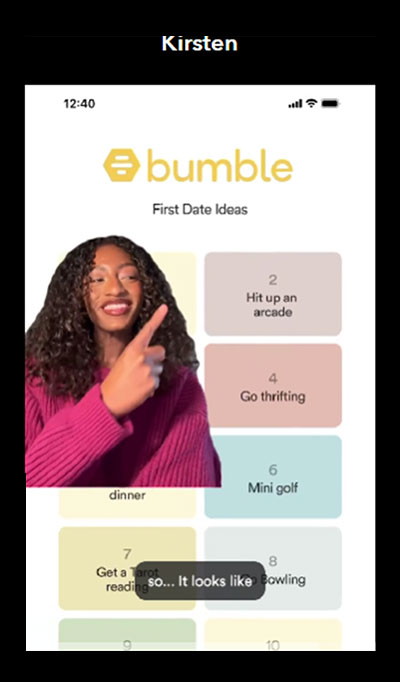 Bumble in-feed ad