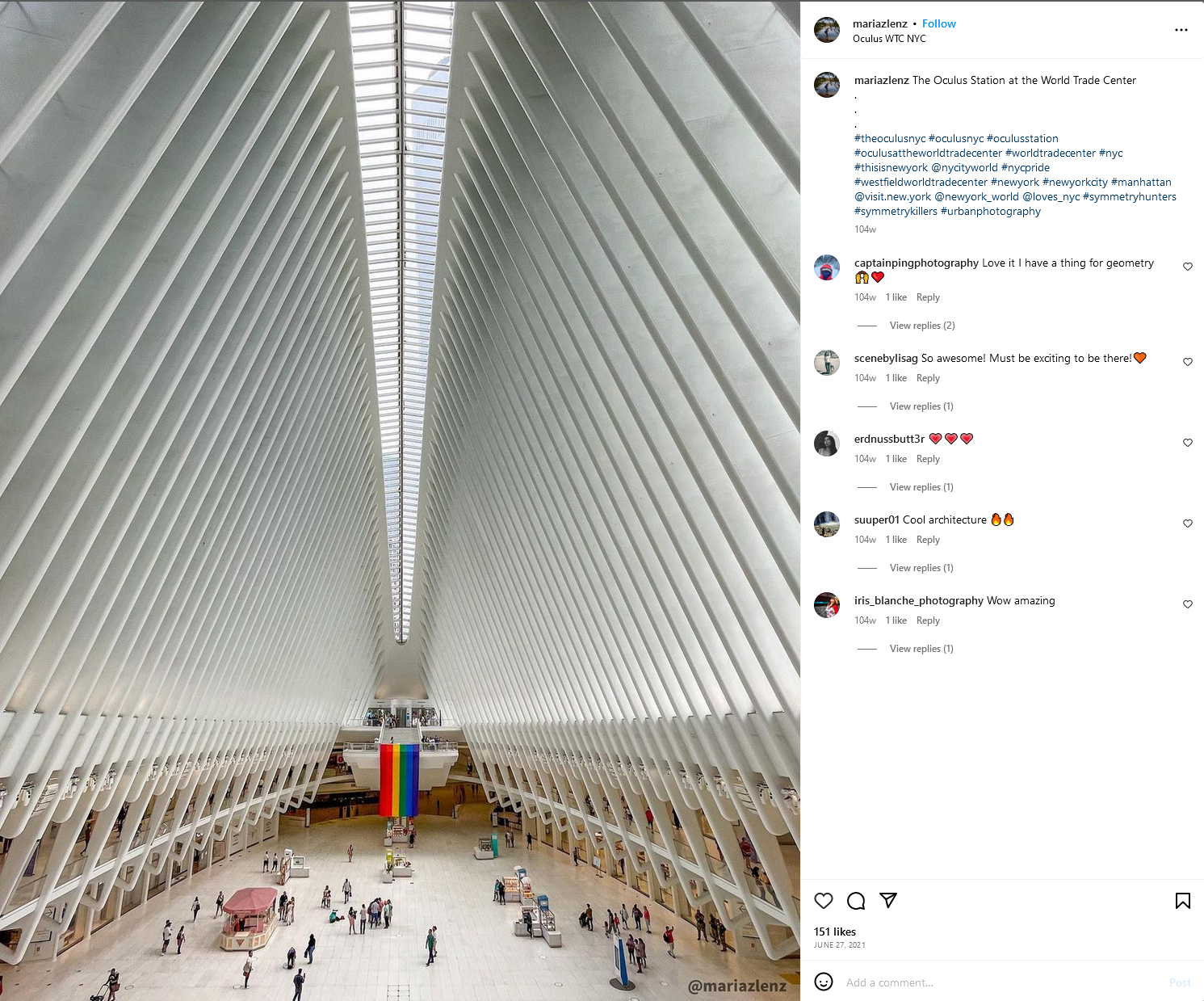 The Oculus at the World Trade Center by @mariazlenz